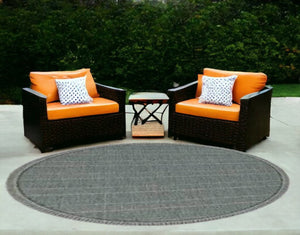 HomeRoots 5' Teal Blue Southwestern Area Rug - Durable Indoor Outdoor Design for Vibrant Spaces & Easy Care 8' Round 375207