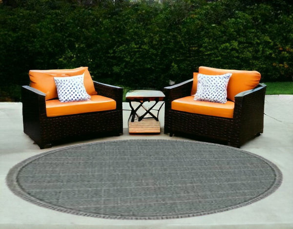 HomeRoots 5' Teal Blue Southwestern Area Rug - Durable Indoor Outdoor Design for Vibrant Spaces & Easy Care 8' Round 375207