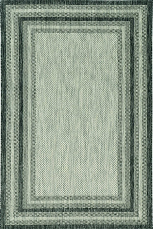 HomeRoots 5' Modern Grey Bordered Area Rug - Durable, Stylish, Machine-Woven for Indoor and Outdoor Spaces 5" x 8" 375210