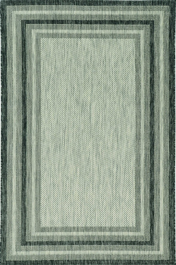 HomeRoots 5' Modern Grey Bordered Area Rug - Durable, Stylish, Machine-Woven for Indoor and Outdoor Spaces 5" x 8" 375210