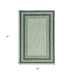HomeRoots 5' Modern Grey Bordered Area Rug - Durable, Stylish, Machine-Woven for Indoor and Outdoor Spaces 5" x 8" 375210