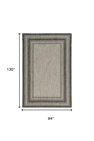 HomeRoots 8' Gray Striped Indoor Outdoor Area Rug - Stylish, Durable, and Versatile for Any Space or Occasion 8' x 11' 375211