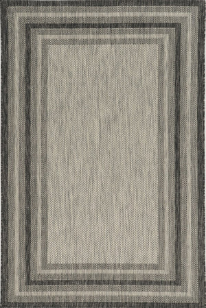 HomeRoots 8' Gray Striped Indoor Outdoor Area Rug - Stylish, Durable, and Versatile for Any Space or Occasion 8' x 11' 375211