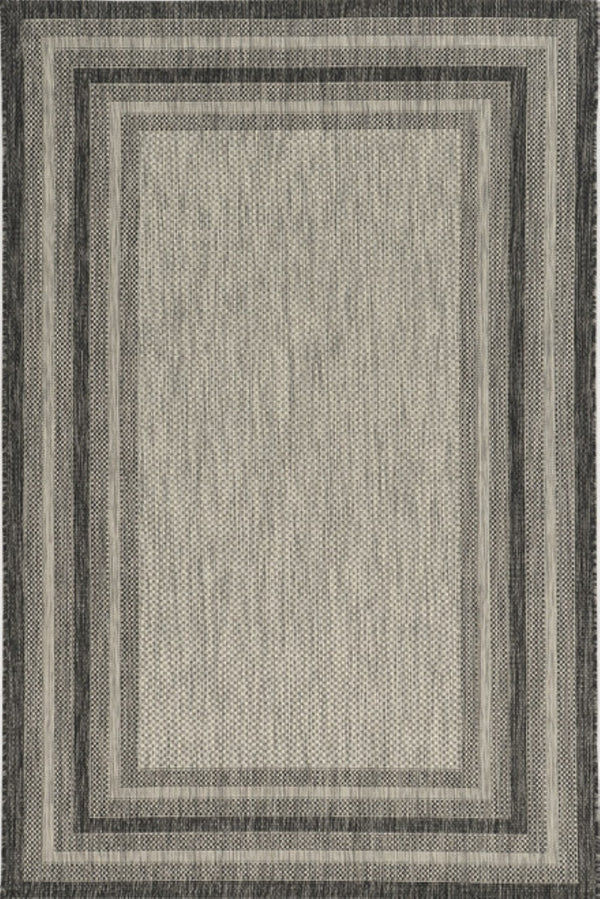 HomeRoots 8' Gray Striped Indoor Outdoor Area Rug - Stylish, Durable, and Versatile for Any Space or Occasion 8' x 11' 375211