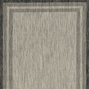 HomeRoots 8' Gray Striped Indoor Outdoor Area Rug - Stylish, Durable, and Versatile for Any Space or Occasion 8' x 11' 375211