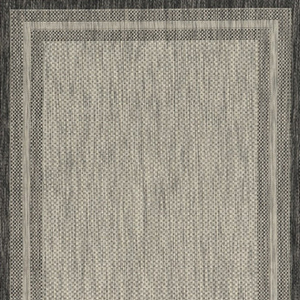 HomeRoots 8' Gray Striped Indoor Outdoor Area Rug - Stylish, Durable, and Versatile for Any Space or Occasion 8' x 11' 375211