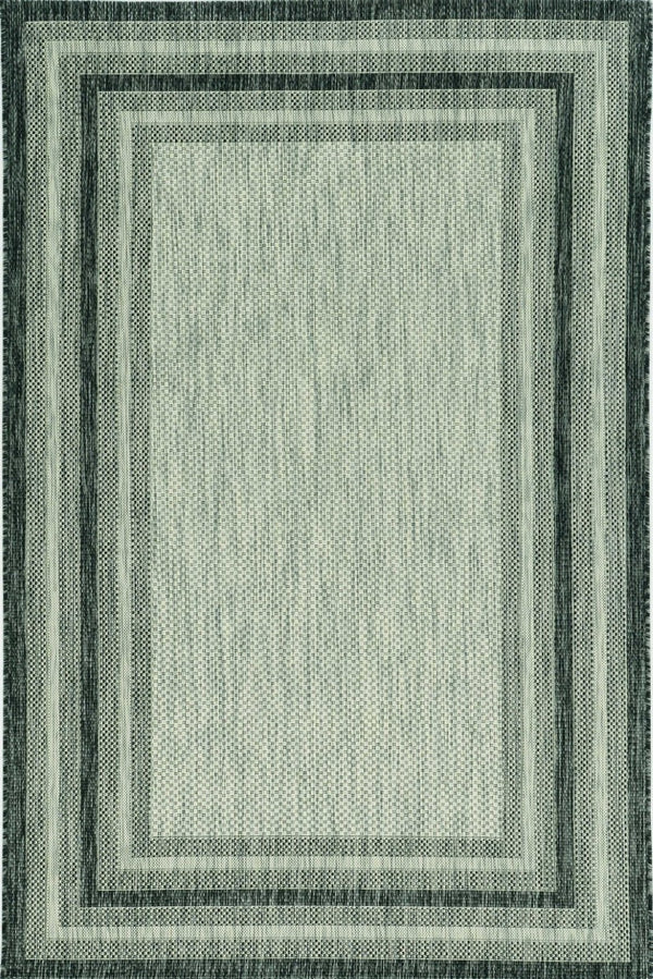 HomeRoots 8' Gray Striped Indoor Outdoor Area Rug - Stylish, Durable, and Versatile for Any Space or Occasion 8' Round 375212
