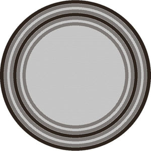 HomeRoots 8' Gray Striped Indoor Outdoor Area Rug - Stylish, Durable, and Versatile for Any Space or Occasion 8' Round 375212