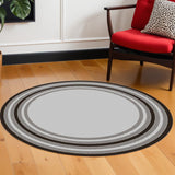 Stylish Gray Striped Outdoor Area Rug - Perfect for Enhancing Indoor and Outdoor Spaces