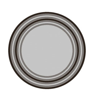 HomeRoots 8' Gray Striped Indoor Outdoor Area Rug - Stylish, Durable, and Versatile for Any Space or Occasion 8' Round 375212
