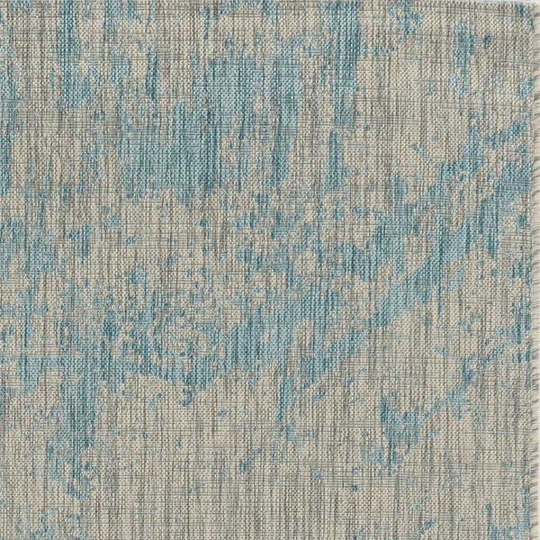 Homeroots 5' X 8' Teal Blue Abstract Indoor Outdoor Area Rug  Polypropylene 375215