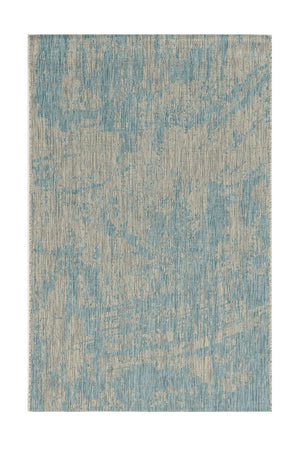 Homeroots 5' X 8' Teal Blue Abstract Indoor Outdoor Area Rug  Polypropylene 375215