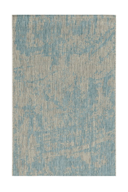Homeroots 5' X 8' Teal Blue Abstract Indoor Outdoor Area Rug  Polypropylene 375215