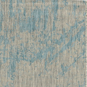 Homeroots 8' X 11' Teal Machine Woven Abstract Strokes Indoor Outdoor Area Rug  Polypropylene 375216