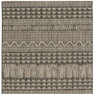 HomeRoots 5' Charcoal and Gray Tribal Area Rug – Modern Design, Durable Comfort for Living Rooms and Entryways 5' X 8' 375220