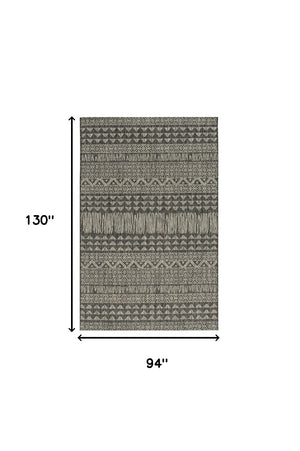 Homeroots 8' X 11' Charcoal Southwestern Indoor Outdoor Area Rug  Polypropylene 375221