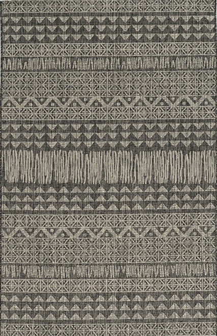 Homeroots 8' X 11' Charcoal Southwestern Indoor Outdoor Area Rug  Polypropylene 375221