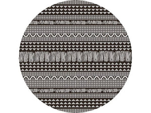 Homeroots 8' Round Charcoal Southwestern Indoor Outdoor Area Rug  Polypropylene 375222
