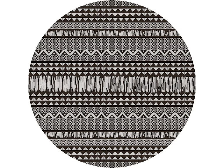 Homeroots 8' Round Charcoal Southwestern Indoor Outdoor Area Rug  Polypropylene 375222