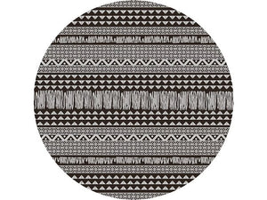 Homeroots 8' Round Charcoal Southwestern Indoor Outdoor Area Rug  Polypropylene 375222