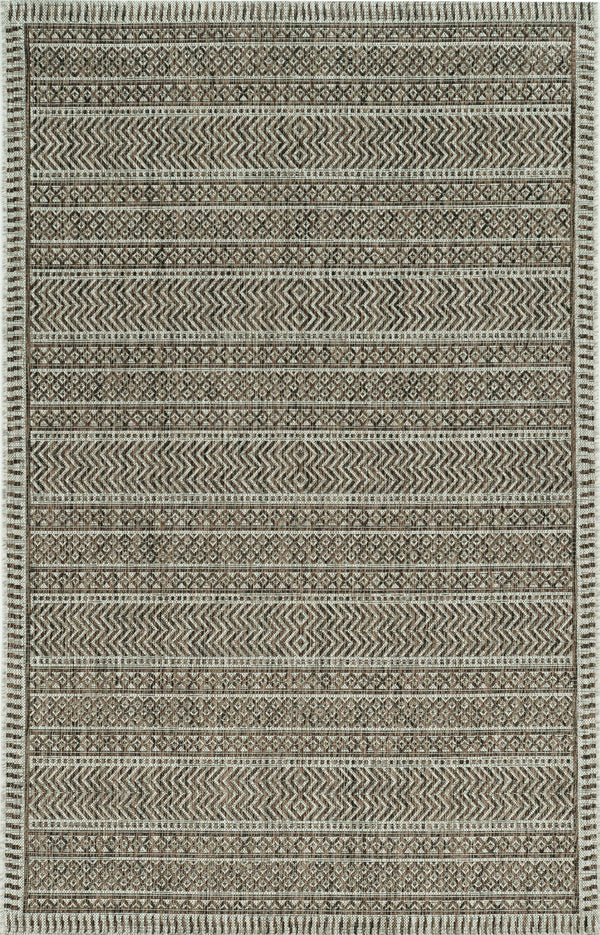 Homeroots 5' X 8' Brown Southwestern Indoor Outdoor Area Rug  Polypropylene 375224