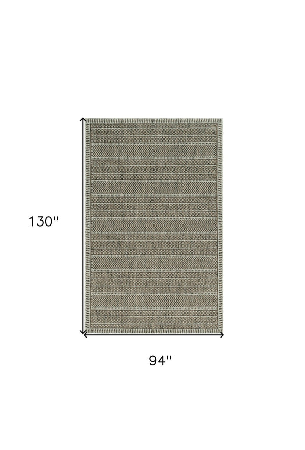 HomeRoots 8' Contemporary Brown and Ivory Geometric Area Rug - Durable, Stylish, and Perfect for High-Traffic Spaces 8" x 11" 375225