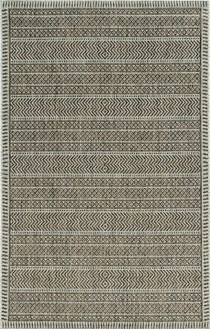 HomeRoots 8' Contemporary Brown and Ivory Geometric Area Rug - Durable, Stylish, and Perfect for High-Traffic Spaces 8" x 11" 375225