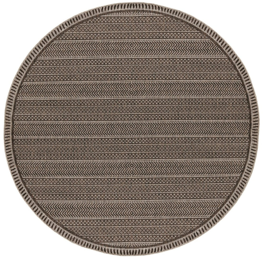 HomeRoots 5' Southwestern Indoor Outdoor Area Rug - Durable, Stylish Design for Your Home and Patio Spaces 8' Round 375226