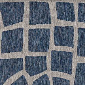 Homeroots 5' X 8' Blue Or Grey Abstract Panels Area Rug  Polypropylene 375229