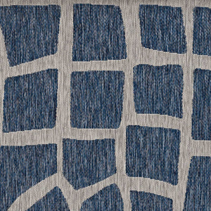 HomeRoots 8' Blue and Gray Abstract Area Rug - Modern, Durable Indoor/Outdoor Design for Versatile Spaces 8' x 11' 375230