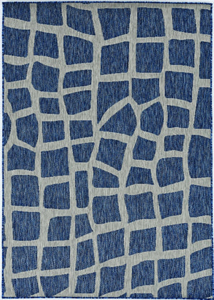 HomeRoots 8' Blue and Gray Abstract Area Rug - Modern, Durable Indoor/Outdoor Design for Versatile Spaces 8' x 11' 375230