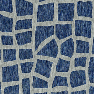 HomeRoots 8' Blue and Gray Abstract Area Rug - Modern, Durable Indoor/Outdoor Design for Versatile Spaces 8' x 11' 375230
