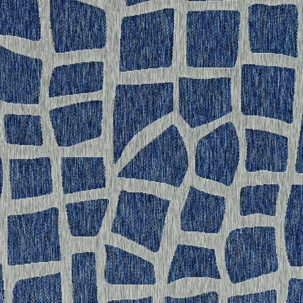 HomeRoots 8' Blue and Gray Abstract Area Rug - Modern, Durable Indoor/Outdoor Design for Versatile Spaces 8' x 11' 375230