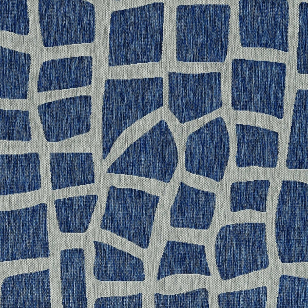 HomeRoots 8' Blue and Gray Abstract Area Rug - Modern, Durable Indoor/Outdoor Design for Versatile Spaces 8' x 11' 375230