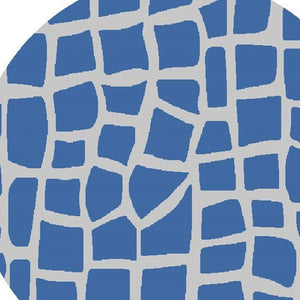 HomeRoots 8' Blue and Gray Abstract Area Rug - Modern, Durable Indoor/Outdoor Design for Versatile Spaces 8' Round 375231