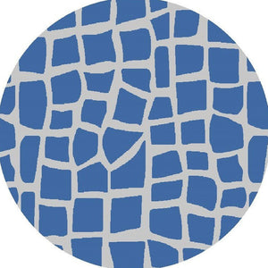 HomeRoots 8' Blue and Gray Abstract Area Rug - Modern, Durable Indoor/Outdoor Design for Versatile Spaces 8' Round 375231