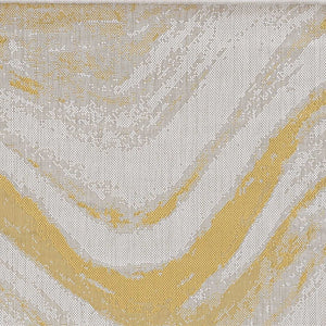 HomeRoots 8' Elegant Ivory and Gold Abstract Area Rug - Durable, Stain-Resistant, Modern Style for Any Room 8' X 11' 375235
