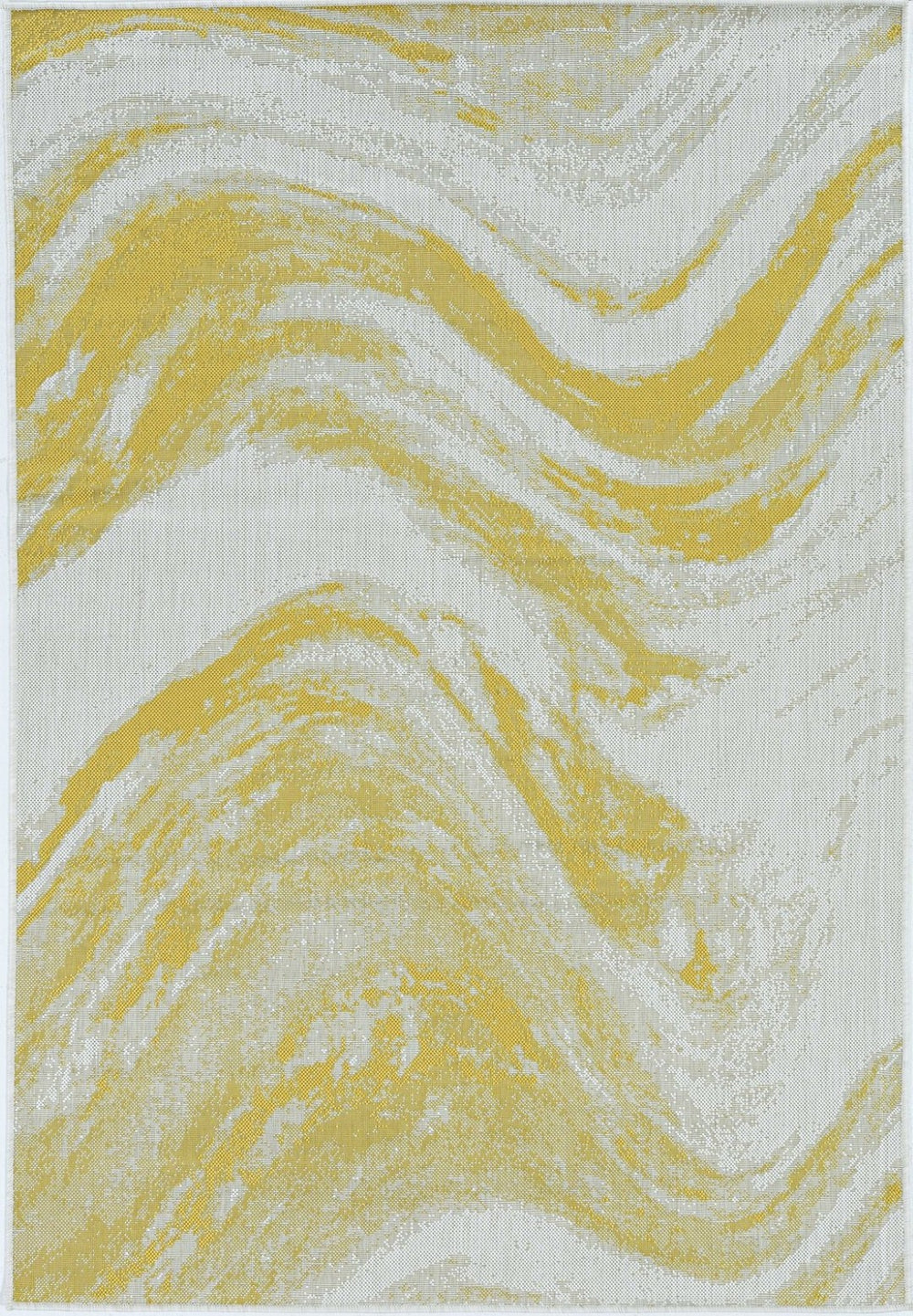 HomeRoots 8' Elegant Ivory and Gold Abstract Area Rug - Durable, Stain-Resistant, Modern Style for Any Room 8' X 11' 375235