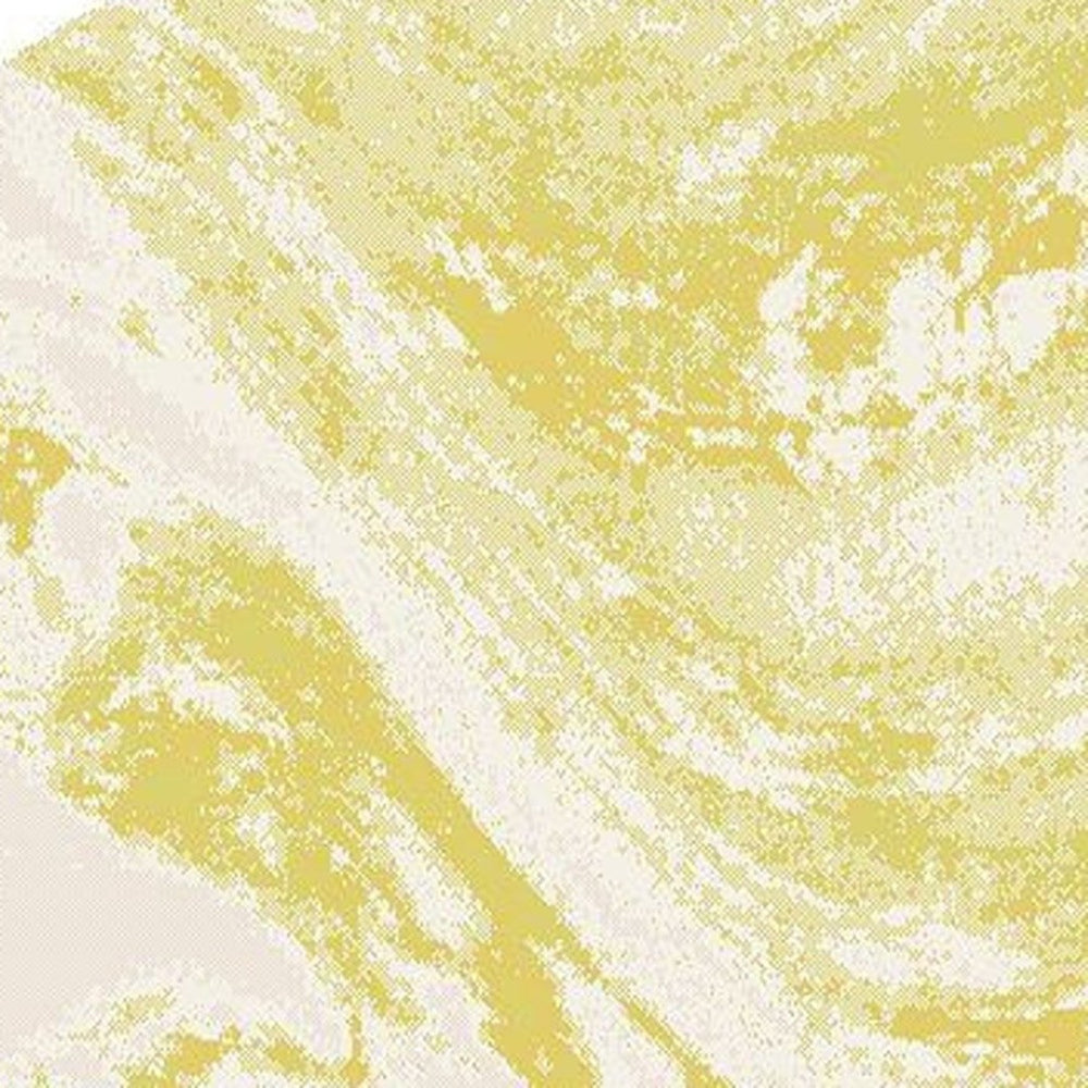 HomeRoots 5' Gold and Ivory Abstract Area Rug - Stylish Indoor/Outdoor Design for Modern Spaces and Durability 8' Round 375236