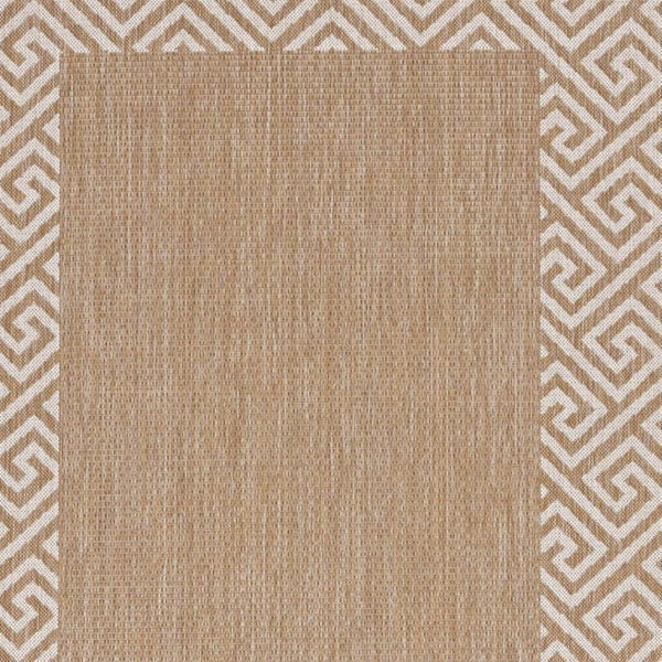 HomeRoots 8' Modern Geometric Area Rug in Natural and Beige – Perfect for Living Rooms, Dining Areas, and More! 8' X 11' 375245
