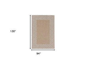 HomeRoots 8' Modern Geometric Area Rug in Natural and Beige – Perfect for Living Rooms, Dining Areas, and More! 8' X 11' 375245