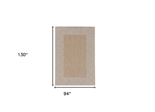 HomeRoots 8' Modern Geometric Area Rug in Natural and Beige – Perfect for Living Rooms, Dining Areas, and More! 8' X 11' 375245