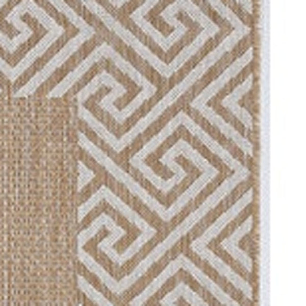 HomeRoots 8' Modern Geometric Area Rug in Natural and Beige – Perfect for Living Rooms, Dining Areas, and More! 8' X 11' 375245