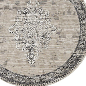 HomeRoots 8' Modern Geometric Area Rug in Natural and Beige – Perfect for Living Rooms, Dining Areas, and More! 8' Round 375246
