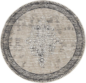 HomeRoots 8' Modern Geometric Area Rug in Natural and Beige – Perfect for Living Rooms, Dining Areas, and More! 8' Round 375246