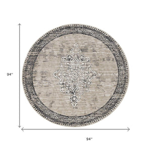 HomeRoots 8' Modern Geometric Area Rug in Natural and Beige – Perfect for Living Rooms, Dining Areas, and More! 8' Round 375246