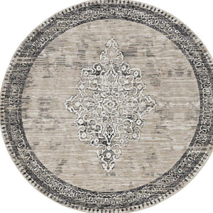 HomeRoots 8' Modern Geometric Area Rug in Natural and Beige – Perfect for Living Rooms, Dining Areas, and More! 8' Round 375246