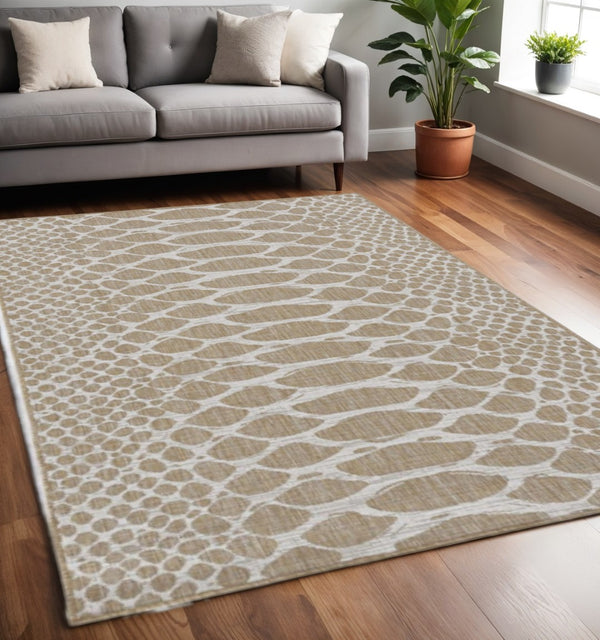 HomeRoots 5' X 8' Stylish Animal Print Area Rug – Durable, Low-Maintenance Design for Indoor & Outdoor Spaces 375249