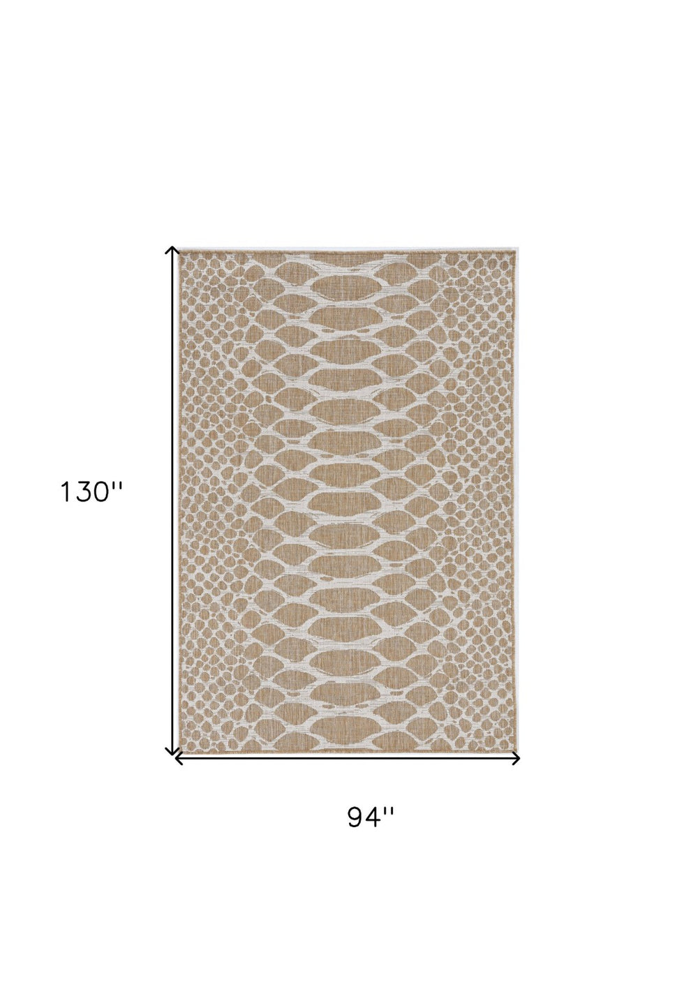 HomeRoots 8' Ivory Abstract Area Rug - Stylish Indoor Outdoor Design, Durable Comfort & Easy Care for Any Space 8' x 11' 375250