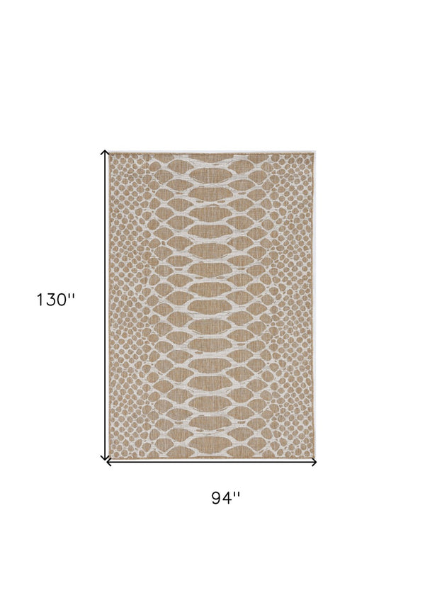 HomeRoots 8' Ivory Abstract Area Rug - Stylish Indoor Outdoor Design, Durable Comfort & Easy Care for Any Space 8' x 11' 375250